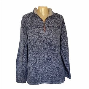 True Grit 1/4 Zip Sherpa Jacket Pullover Activewear Gorpcore Blue Variegated Sm